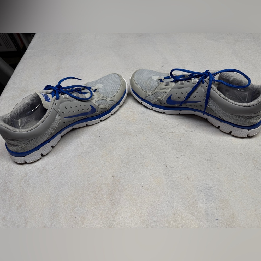 Nike Men's Size 14 Flex Supreme TR Fitsole Gray/Blue Running Shoes 525730-007 - Picture 3 of 7